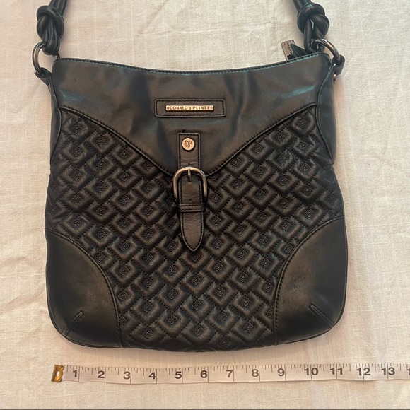 DONALD J PILNER quilted black leather shoulder bag - Picture 5 of 6